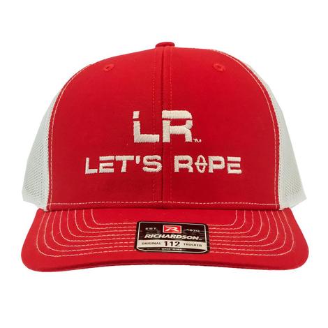 Let's Rope Red and White Meshback Cap